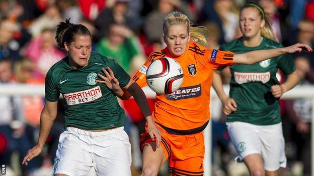 Lisa Robertson (left) and Glasgow City's Denise O'Sullivan battle for possession