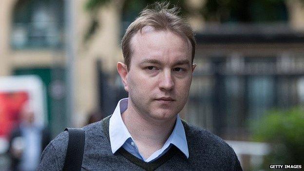 35-year-old Tom Hayes arriving for his trial at Southwark Crown Court on Wednesday 3rd June