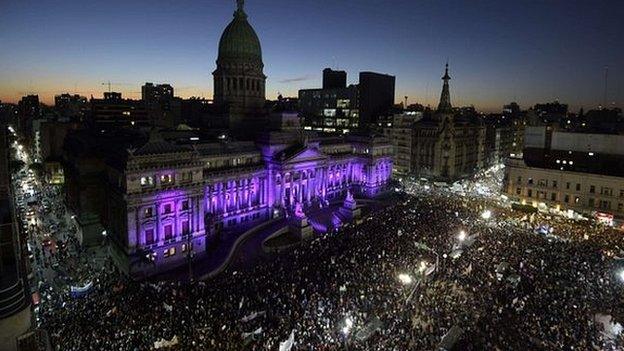 Buenos Aires protest outside congress. 3 June 2015