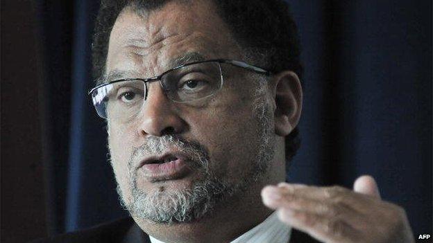 CEO of the 2010 FIFA World Organising Committee Danny Jordaan talks to the media during a press conference at Chelsea football club's Grounds, in Stamford Bridge, in London, on 4 March 2010