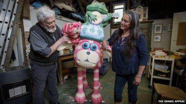 Bagpuss Shaun with Peter Firmin and daughter Emily