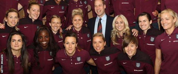 England's players meet the Duke of Cambridge