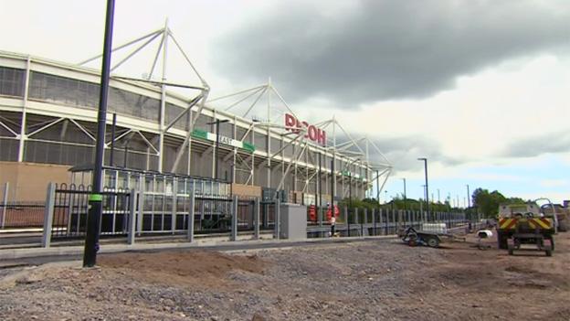 Ricoh railway station being built