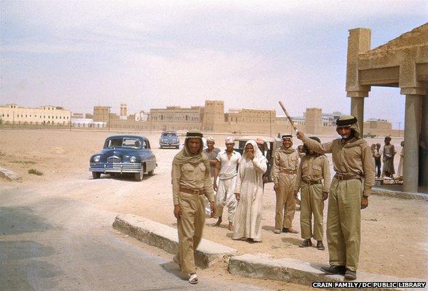 Cars pull up in Saudi Arabia