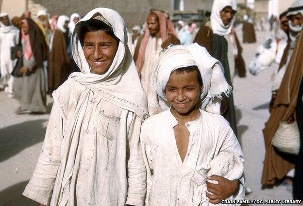 Two children at the market