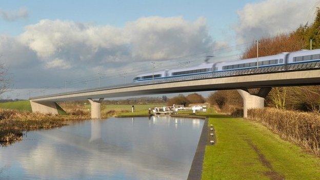 Artist's impression of what the HS2 line will look like