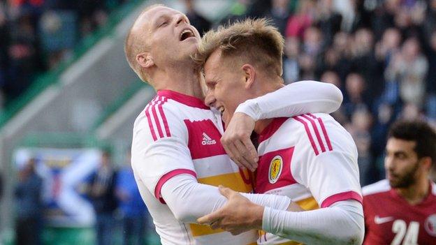 Steven Naismith and Matt Ritchie celebrate