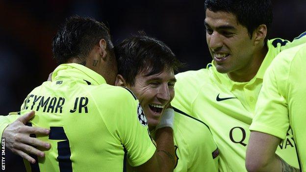 Neymar, Lionel Messi and Luis Suarez