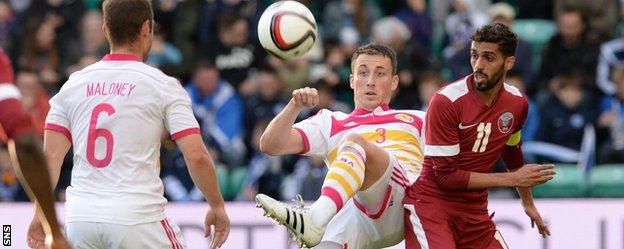 Craig Forsyth in action against Qatar