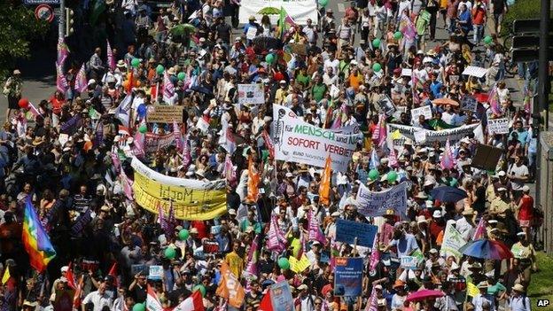 G7 protesters in Munich