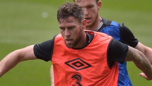 Daryl Murphy in training with Republic of Ireland