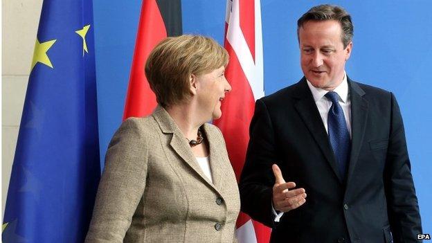 David Cameron and German Chancellor Angela Merkel