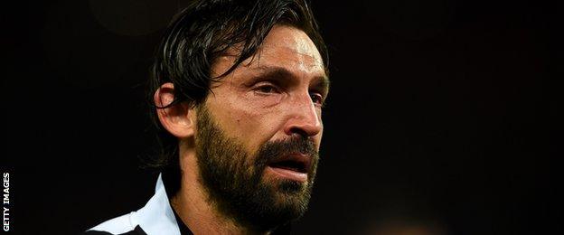 Juventus playmaker Andrea Pirlo, 36, shed a tear on the pitch after his side's 3-1 defeat