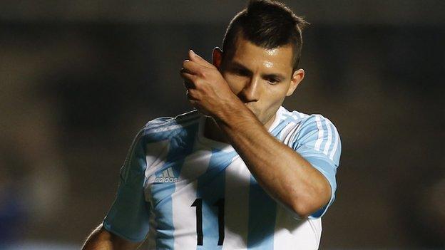 Argentina striker Sergio Aguero