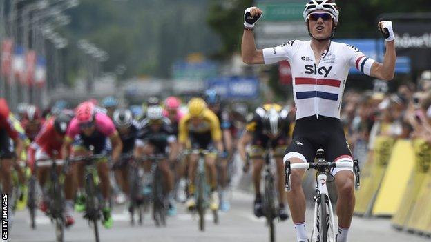 Peter Kennaugh wins Criterium du Dauphine opening stage