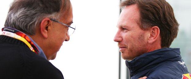 Sergio Marchionne and Christian Horner