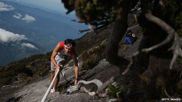 A participant in the Mount Kinabalu Climbathon (October 2013)