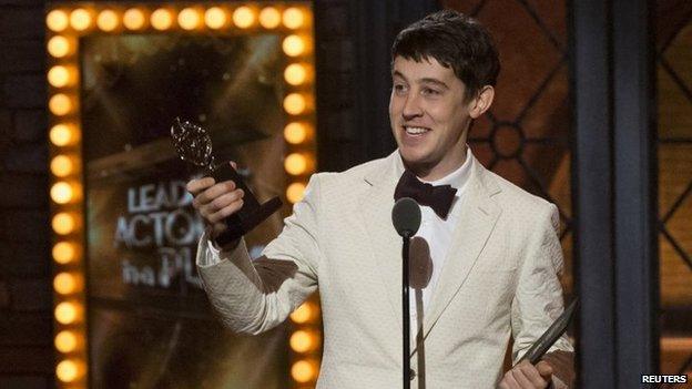 Alex Sharp at the Tony awards