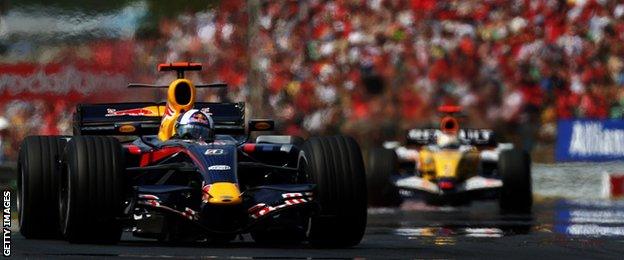 Red Bull driver David Coulthard in Hungary in 2007