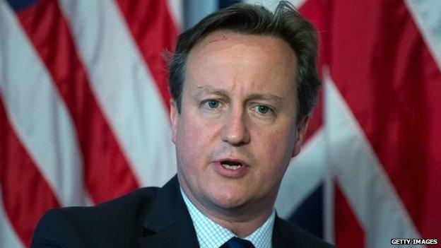 David Cameron speaks during G7 summit in Germany