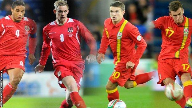 Ashley Williams, Jack Collison, Aaron Ramsey, Gareth Bale