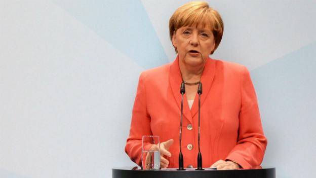 German Chancellor Angela Merkel delivers a press conference during the G7 summit at Elmau Castle in Germany - 8 June 2015