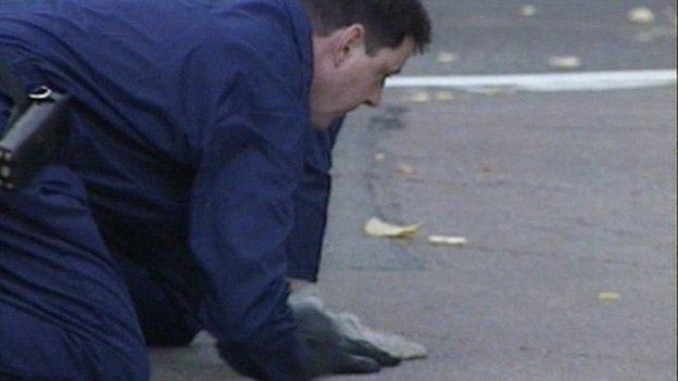 Forensic experts at Robert Magill murder scene