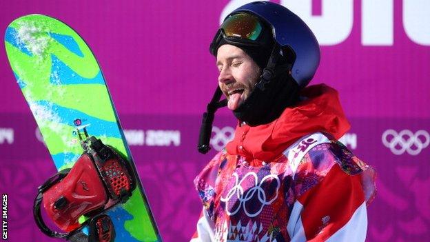 Billy Morgan competing at the 2014 Winter Olympics