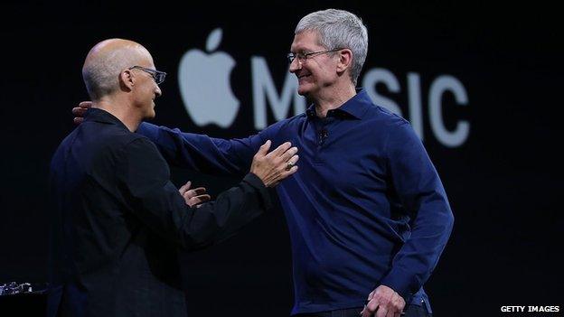 Jimmy Iovine and Tim Cook