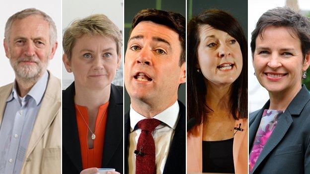 Jeremy Corbyn, Yvette Cooper, Andy Burnham, Liz Kendall, Mary Creagh