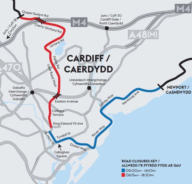 Velothon Road closures in Cardiff