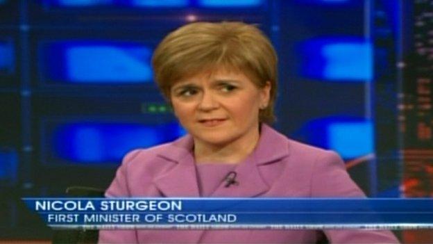 Nicola Sturgeon on the Daily Show with Jon Stewart