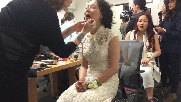 Brides get ready for wedding