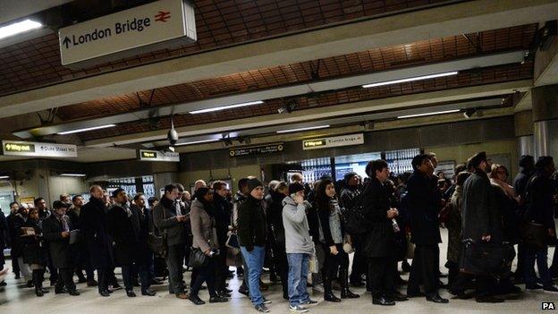 Commuters at London Bridge