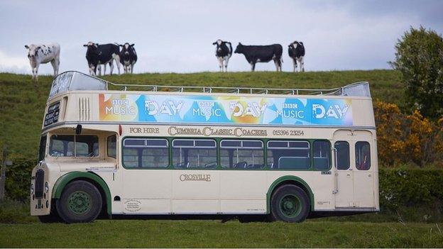 Bus on BBC Music Day at Hadrian's Wall of Sound