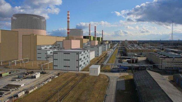 Artist's impression of how the new reactors at the Paks nuclear plant would look like