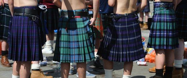 Men wearing kilts