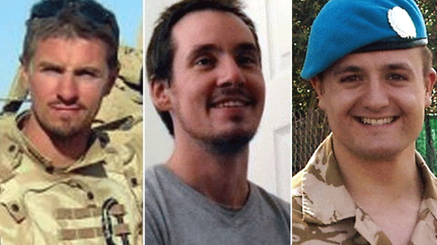 Cpl James Dunsby, L/Cpl Edward Maher and L/Cpl Craig Roberts