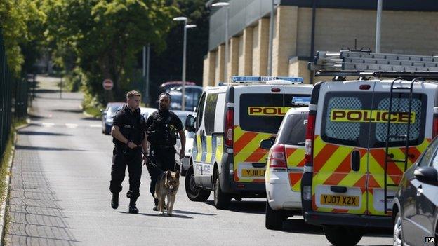 Officers with dogs