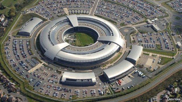 Aerial view showing Government Communications Headquarters (GCHQ) in Cheltenham