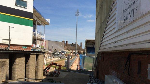 Work taking place at Franklin's Gardens