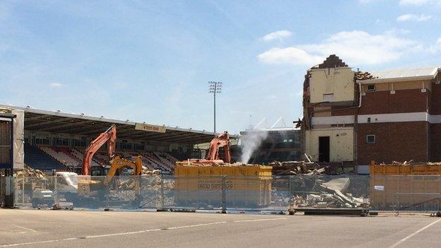 Work taking place at Franklin's Gardens