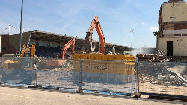 Work taking place at Franklin's Gardens