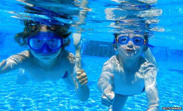 Children swimming