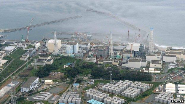 An aerial view of the Fukushima plant