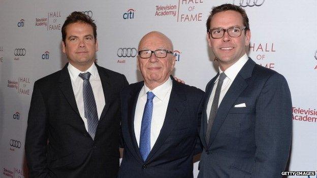 Lachlan, Rupert and James Murdoch