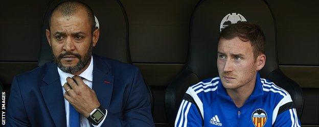 Nuno Espirito Santo and Ian Cathro in the Valencia dug-out