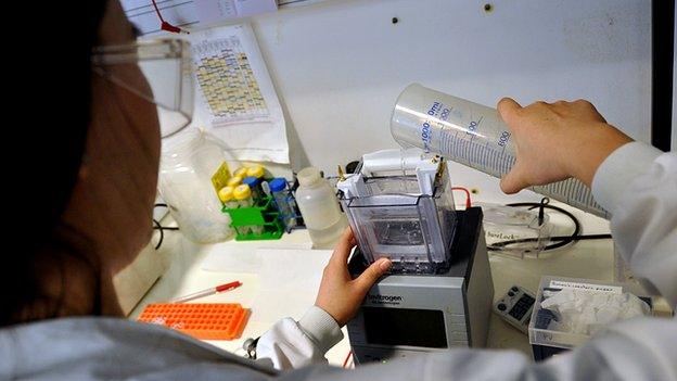 Woman working in lab