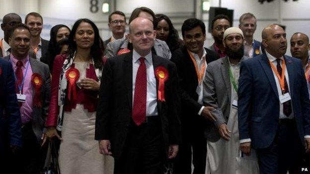 John Biggs (centre) with his Labour Party supporters