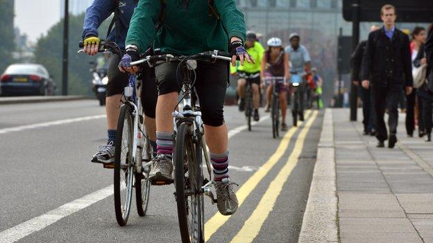 Cyclists in central London